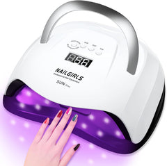 Nailgirls UV LED nail lamp top view demonstrates compact design for home use.