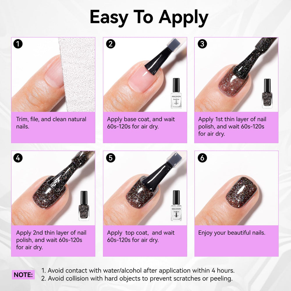 Nailshion Base Coat and Top Coat pairing for enhanced adhesion