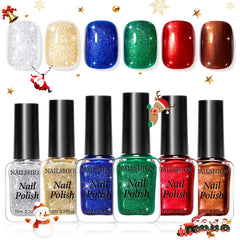 Nailshion Christmas Nail Polish Set box with festive colors for holiday manicures.
