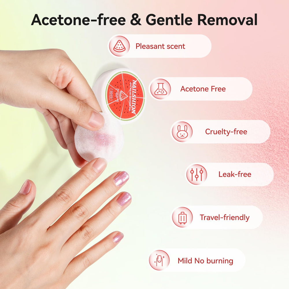 Nailshion lint-free wipes close-up demonstrate clean removal with no fibers.