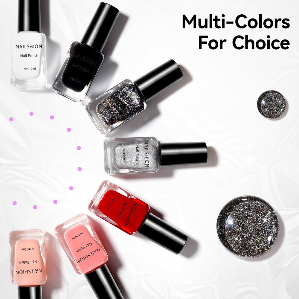 Nailshion Party-ready manicure using rainbow glitter for bold looks