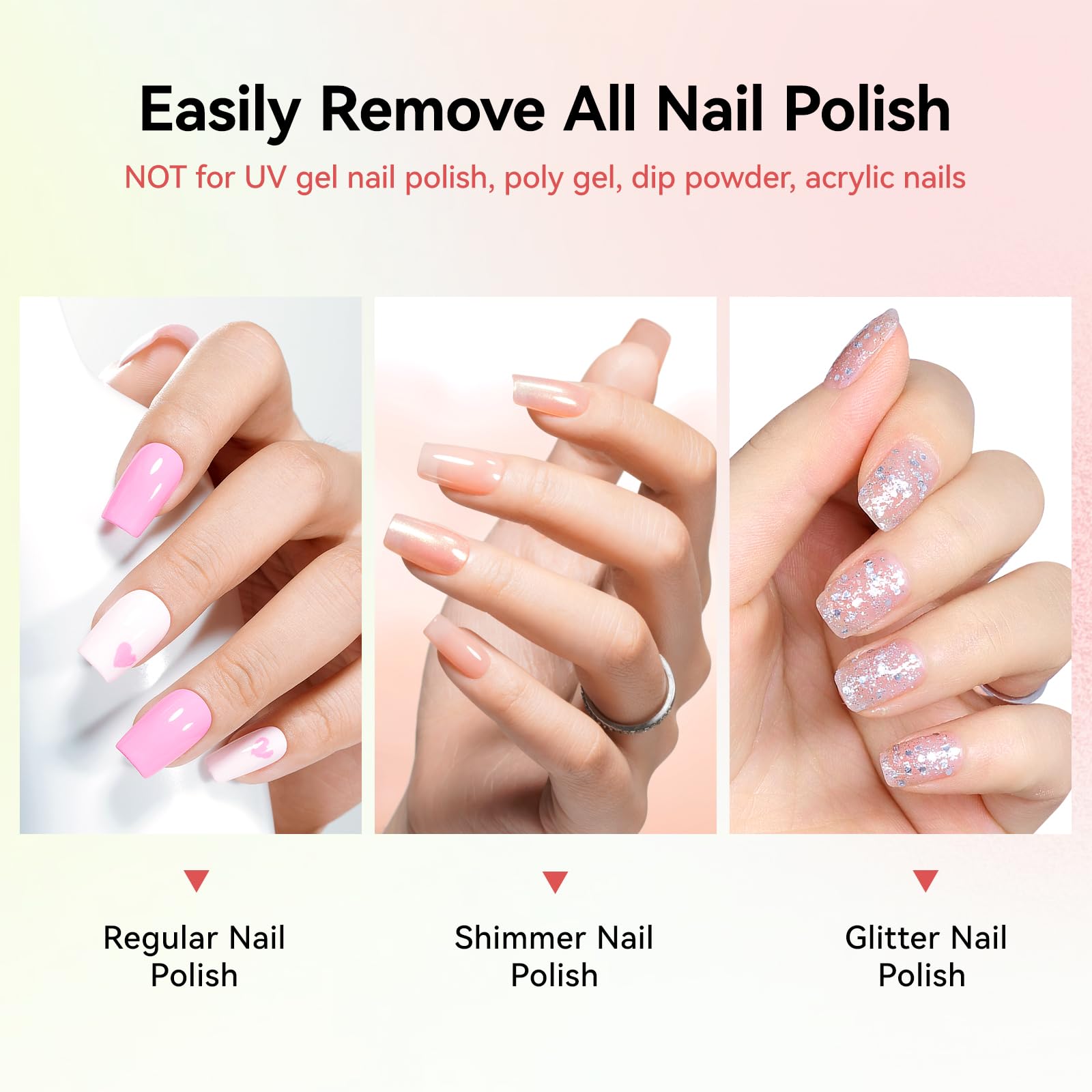 Nailshion vitamin E moisturizing formula cares for nails during removal.