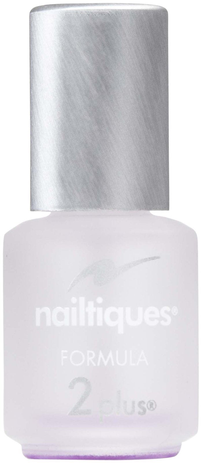 Nailtiques Formula 2 Plus bottle close-up showing nail strengthening and peeling prevention.