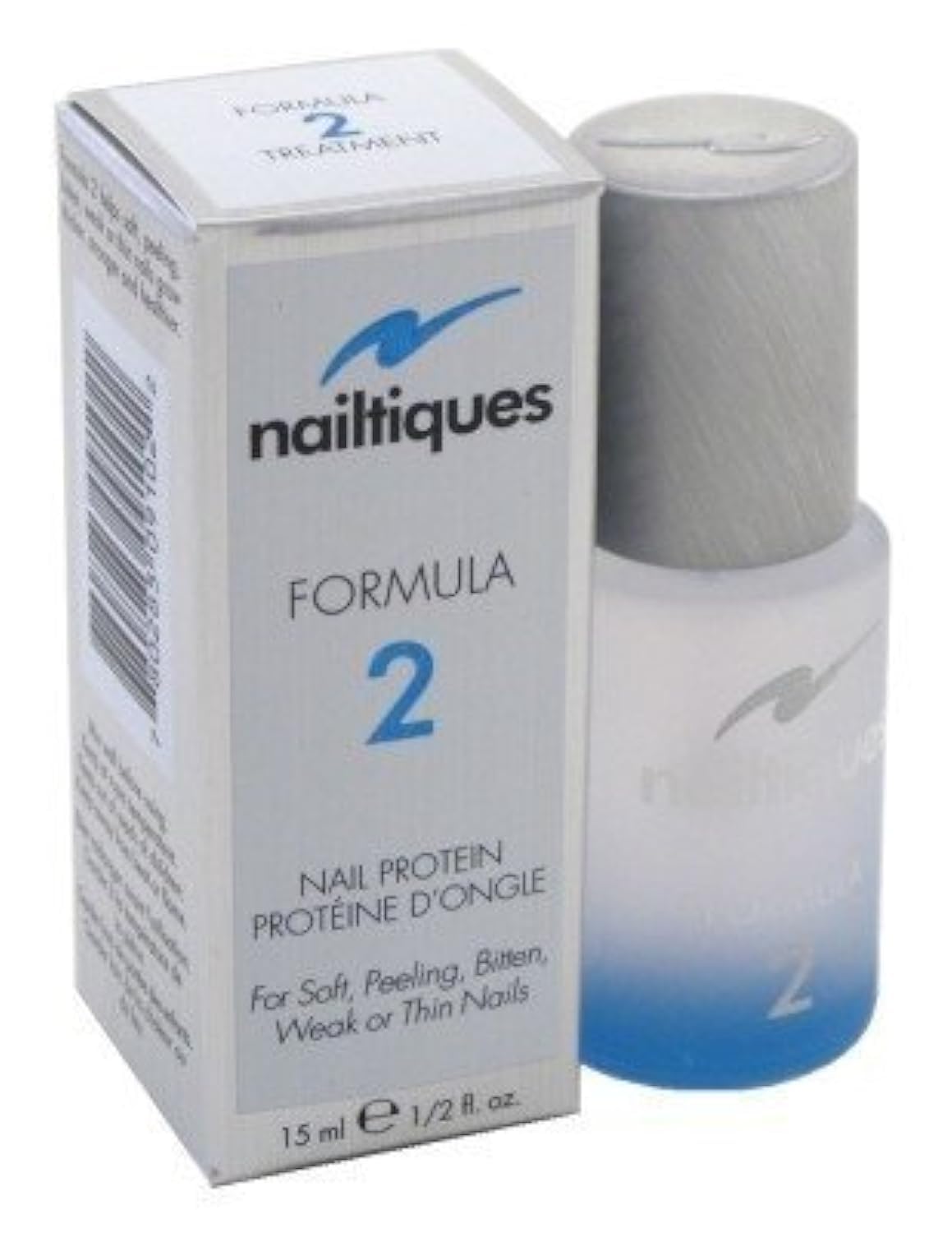 Nailtiques Formula 2 bottle closeup showing protein-rich formula for stronger nails