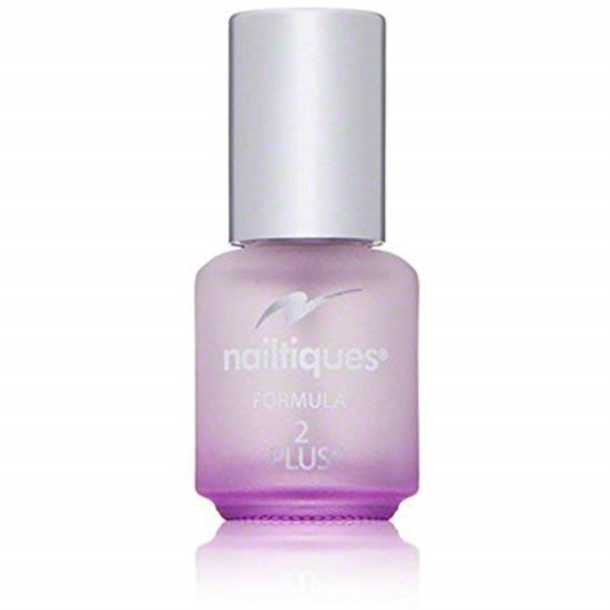 Nailtiques Nail Protein Formula 2 Plus bottle close-up shows quick-dry, strengthening formula for nails.