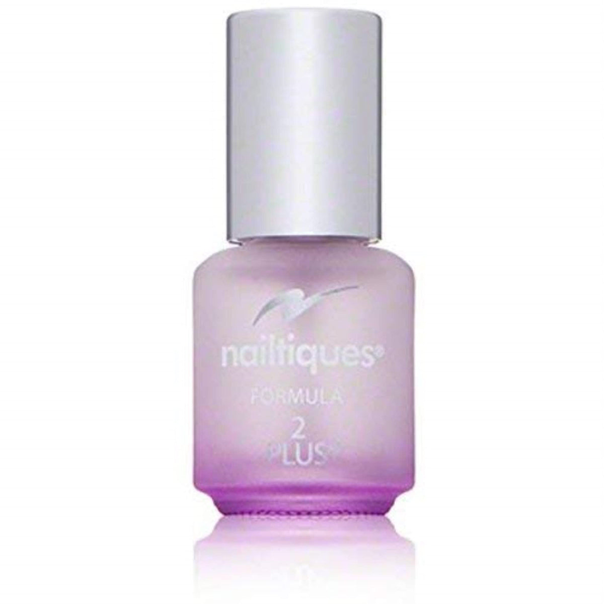 Nailtiques Nail Protein Formula 2 Plus bottle close-up shows quick-dry, strengthening formula for nails.