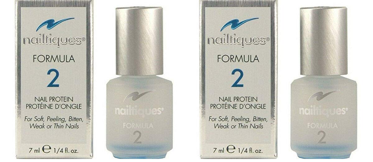 Nailtiques Nail Protein Formula 2 bottle provides quick-dry strengthening for nails.
