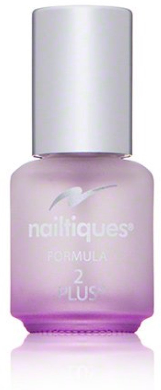 Nailtiques Nail Protein Formula 2 Plus bottle, reinforces nails with a clear protective coat.