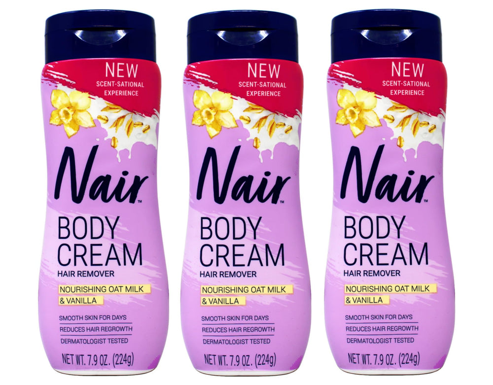 Nair Body Cream Hair Remover application shows smooth skin after use.