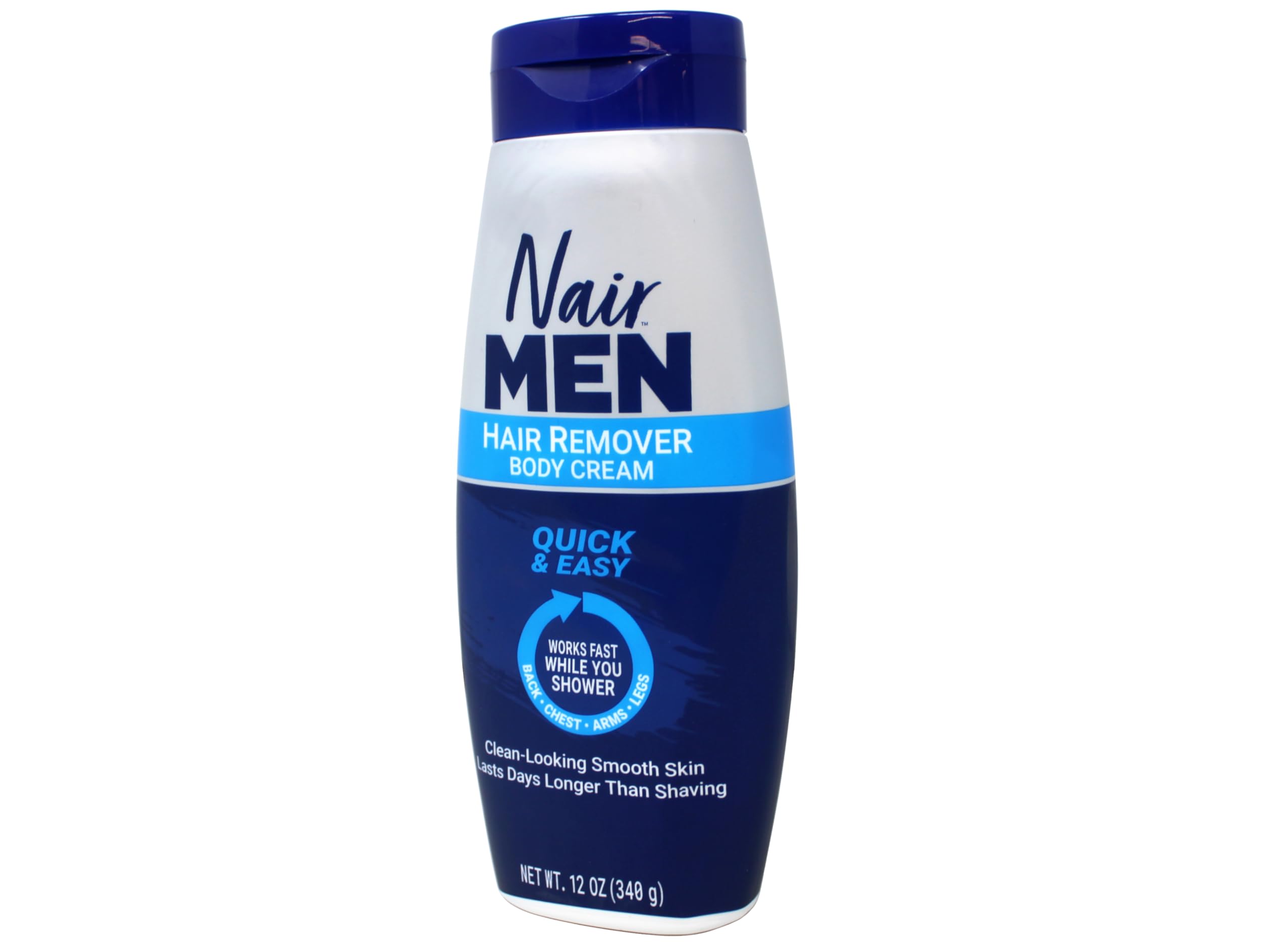 Nair hair remover chest arms legs demonstrates versatile use across body.