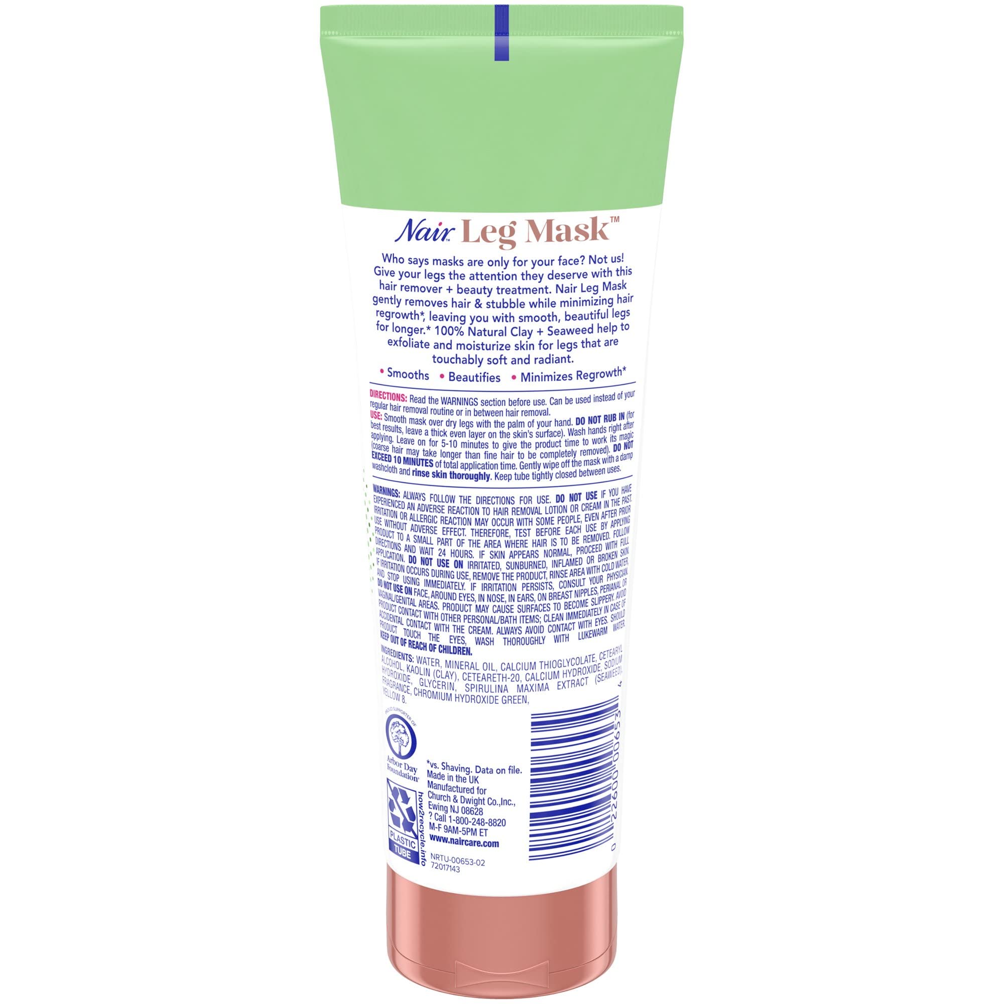 Nair Leg Mask tube being squeezed for easy pampering