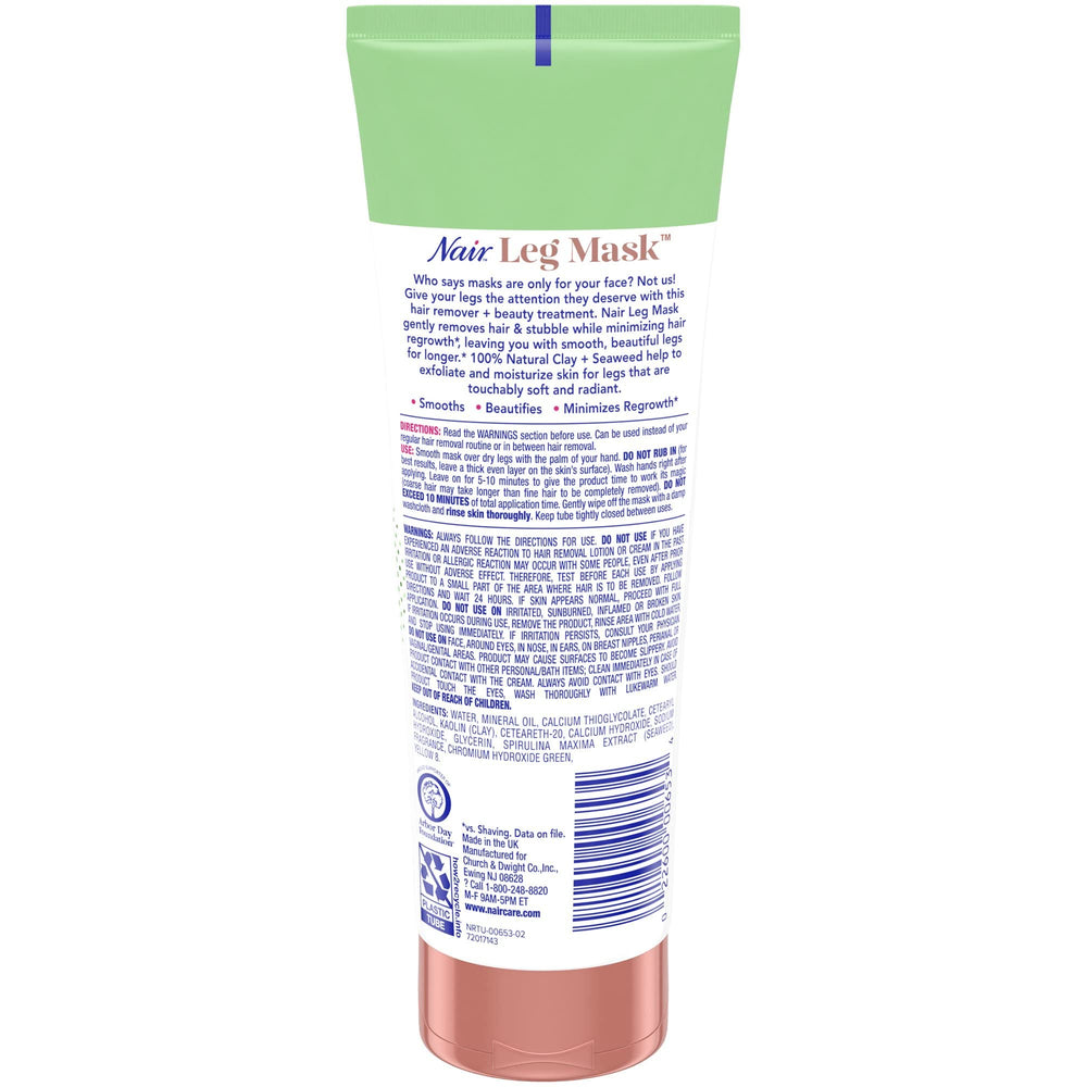 Nair Leg Mask tube being squeezed for easy pampering