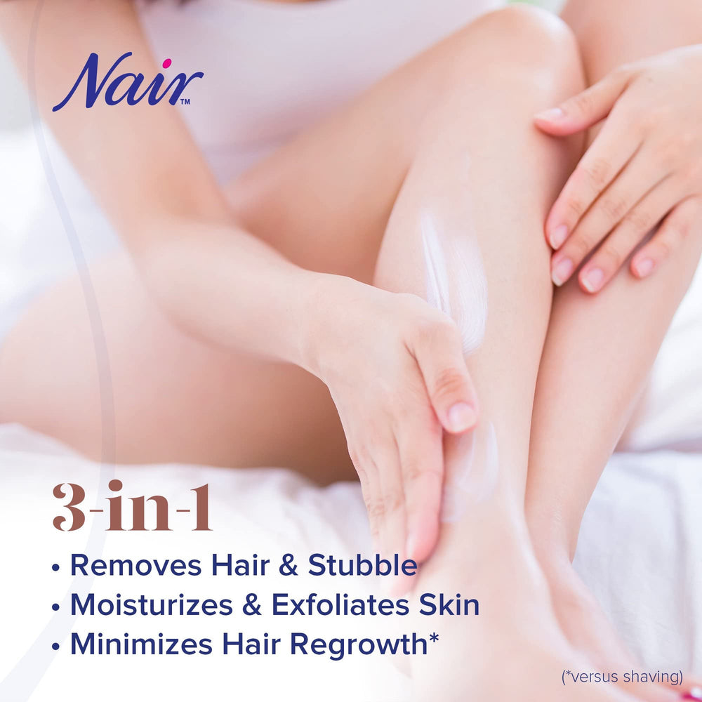 Nair Leg Mask massage on calf exfoliates and cleanses