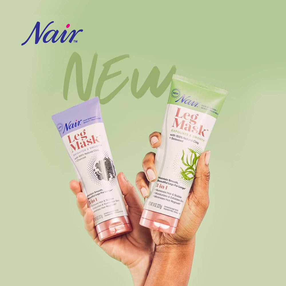 Two-pack of Nair Leg Mask tubes ready for routine use