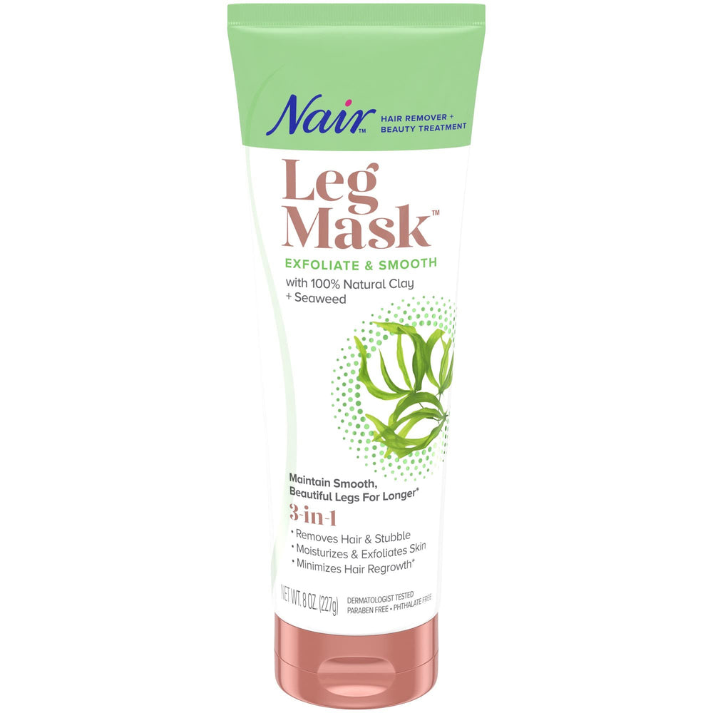 Nair Leg Mask clay texture swatch shows exfoliation potential