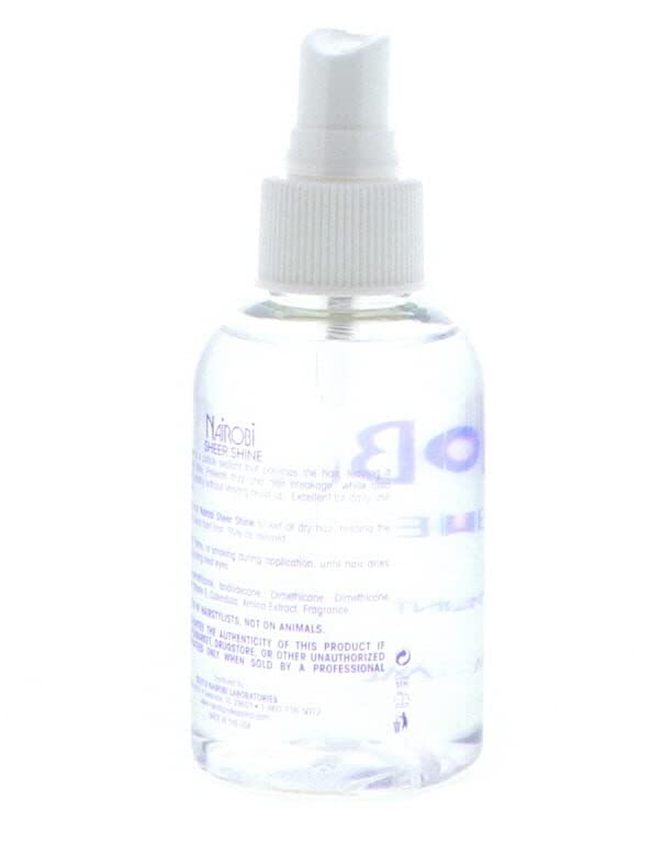 Nairobi Sheer Shine Enhancer straight hair finish captures smooth, frizz-free look.
