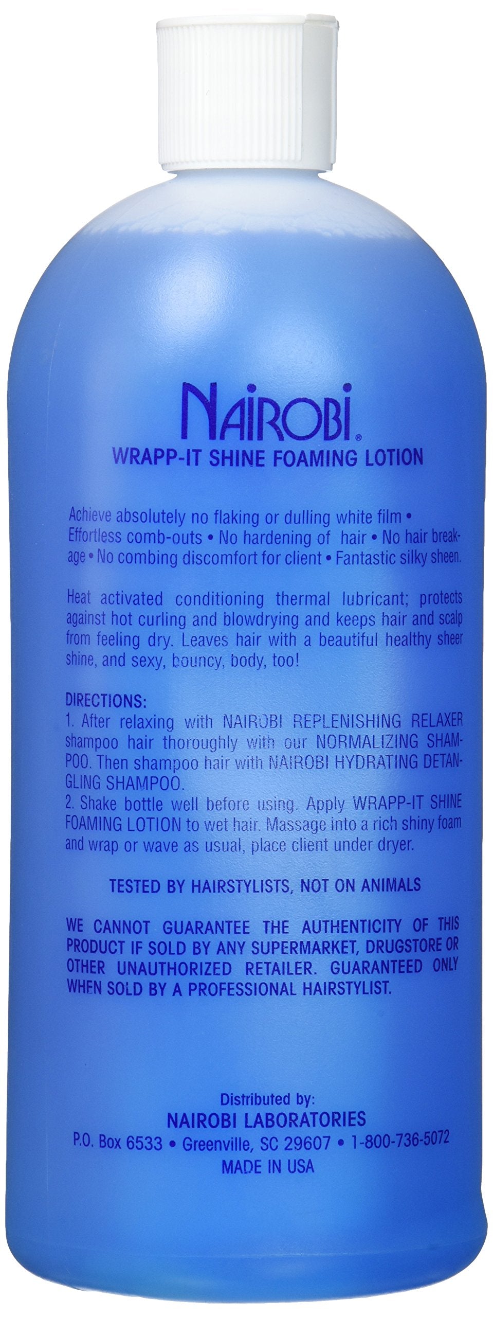 Nairobi Wrapp-It Shine foam in action on hair during application for easy styling.