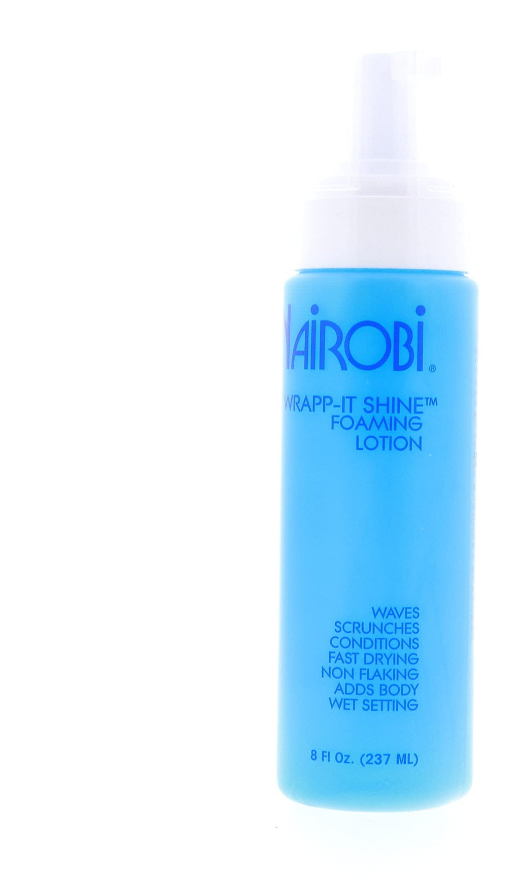 Nairobi Wrapp-It Shine foaming lotion texture shows lightweight foam that spreads evenly.