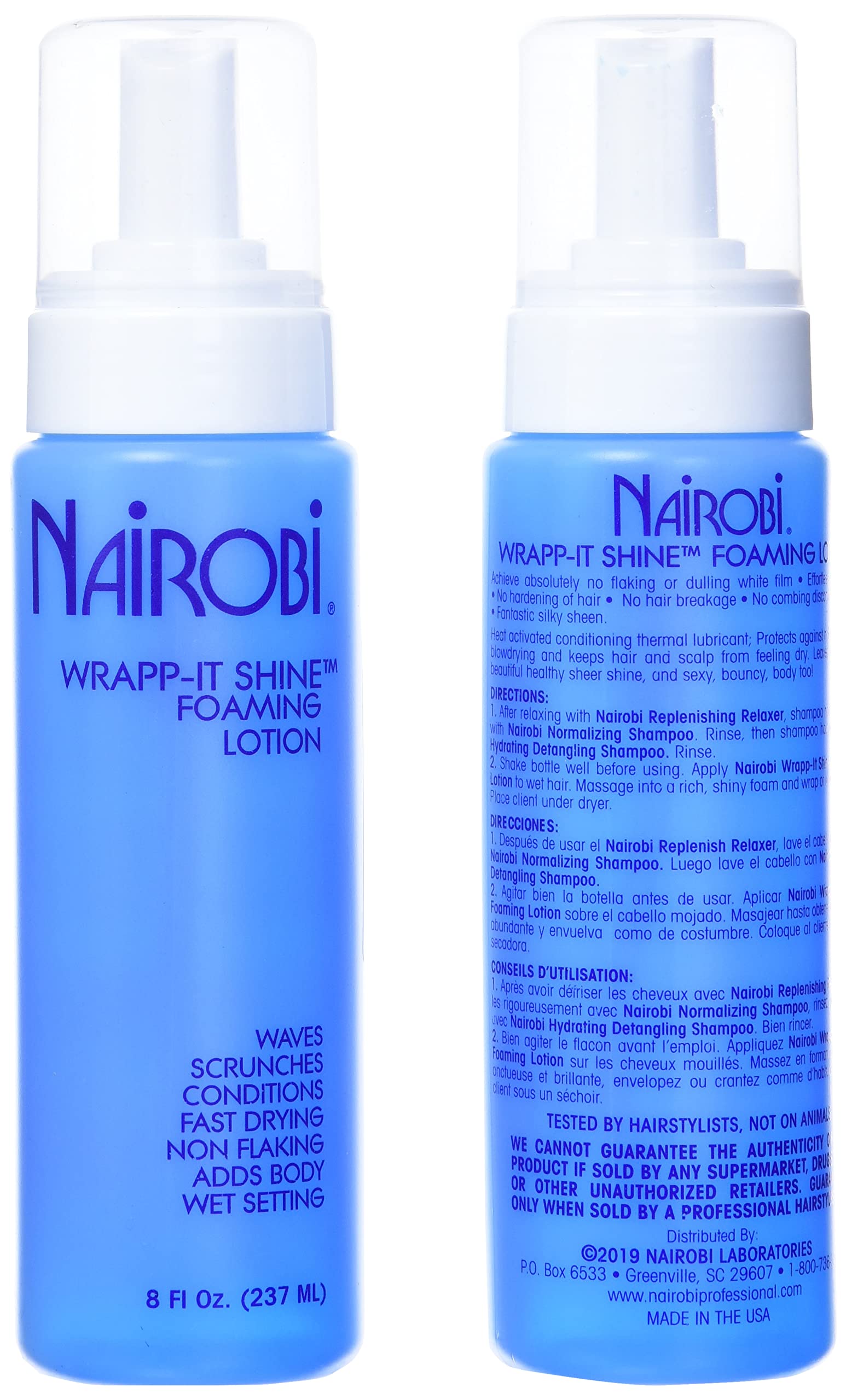 Nairobi Wrapp-it Shine wet-hair application demonstrates quick styling and detangling benefits