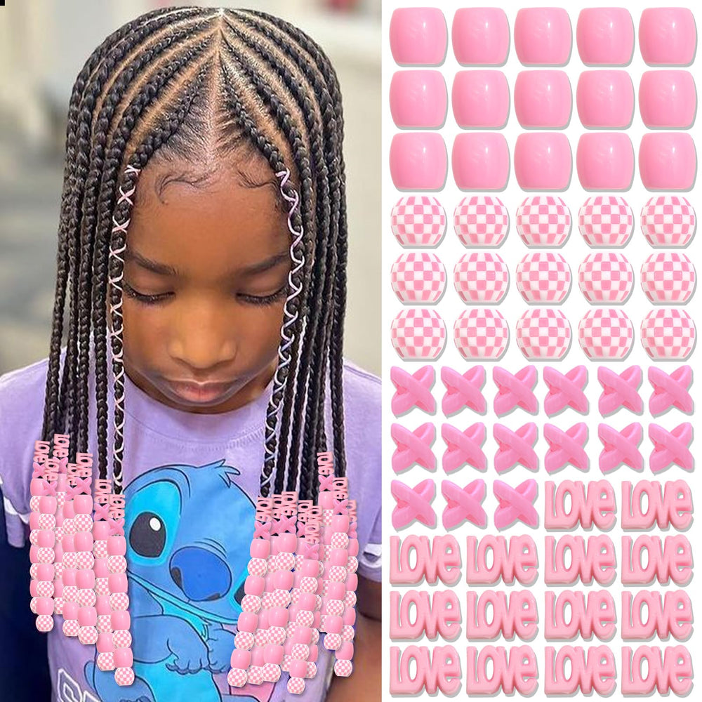 NAISKA pink hair beads for braids, lightweight and eye-catching accessory for every look