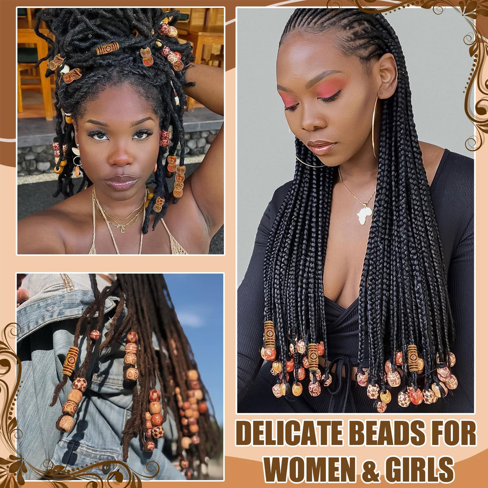 NAISKA dreadlock jewelry beads close-up highlights lightweight finish
