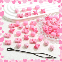 NAISKA pink acrylic beads for dreadlocks, secure embellishment with easy placement