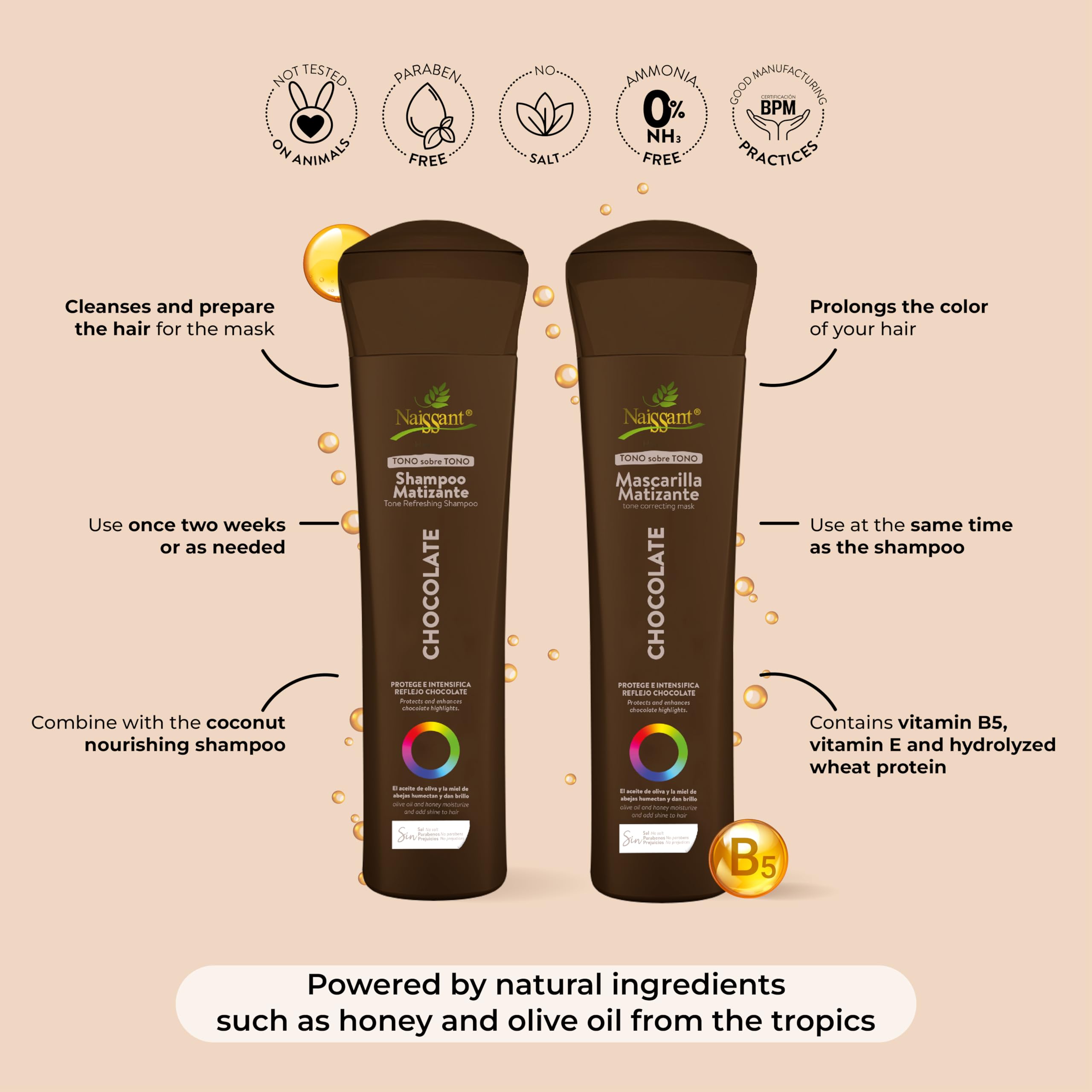 Naissant Copper Chocolate Mask pour demonstrates even application and lift.