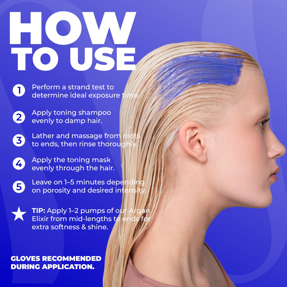 naissant Icy Cool Purple Toning Mask designed for very light blondes to neutralize brassiness.