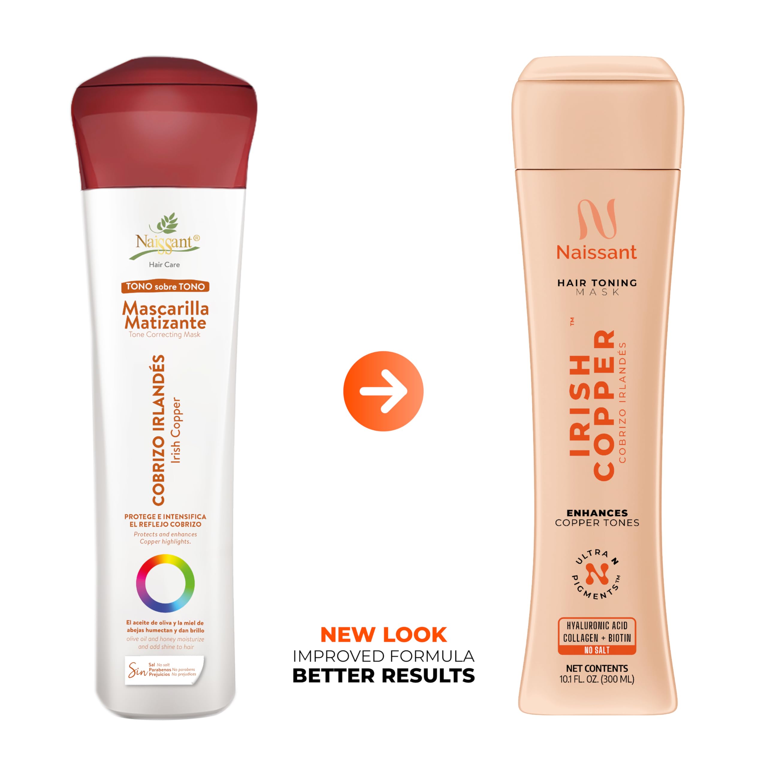 Naissant Irish Copper Hair Toning Mask tube dispense for smooth, even coverage