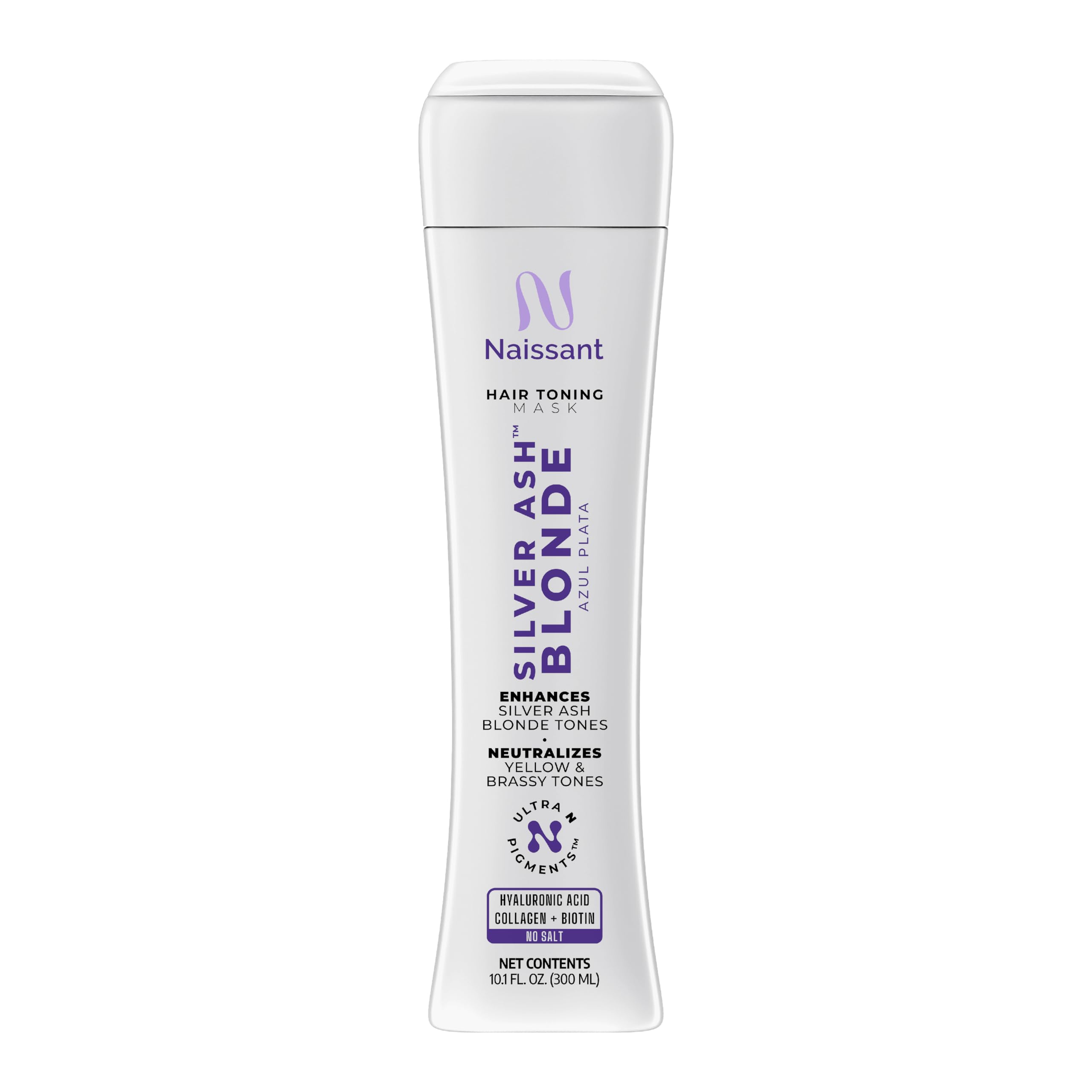 Naissant Silver Ash Blonde Mask bottle shows even toning for cooler blonde shades