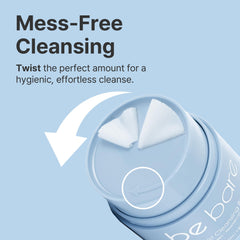 Naisture Bebare waterproof makeup removal action demonstrated.