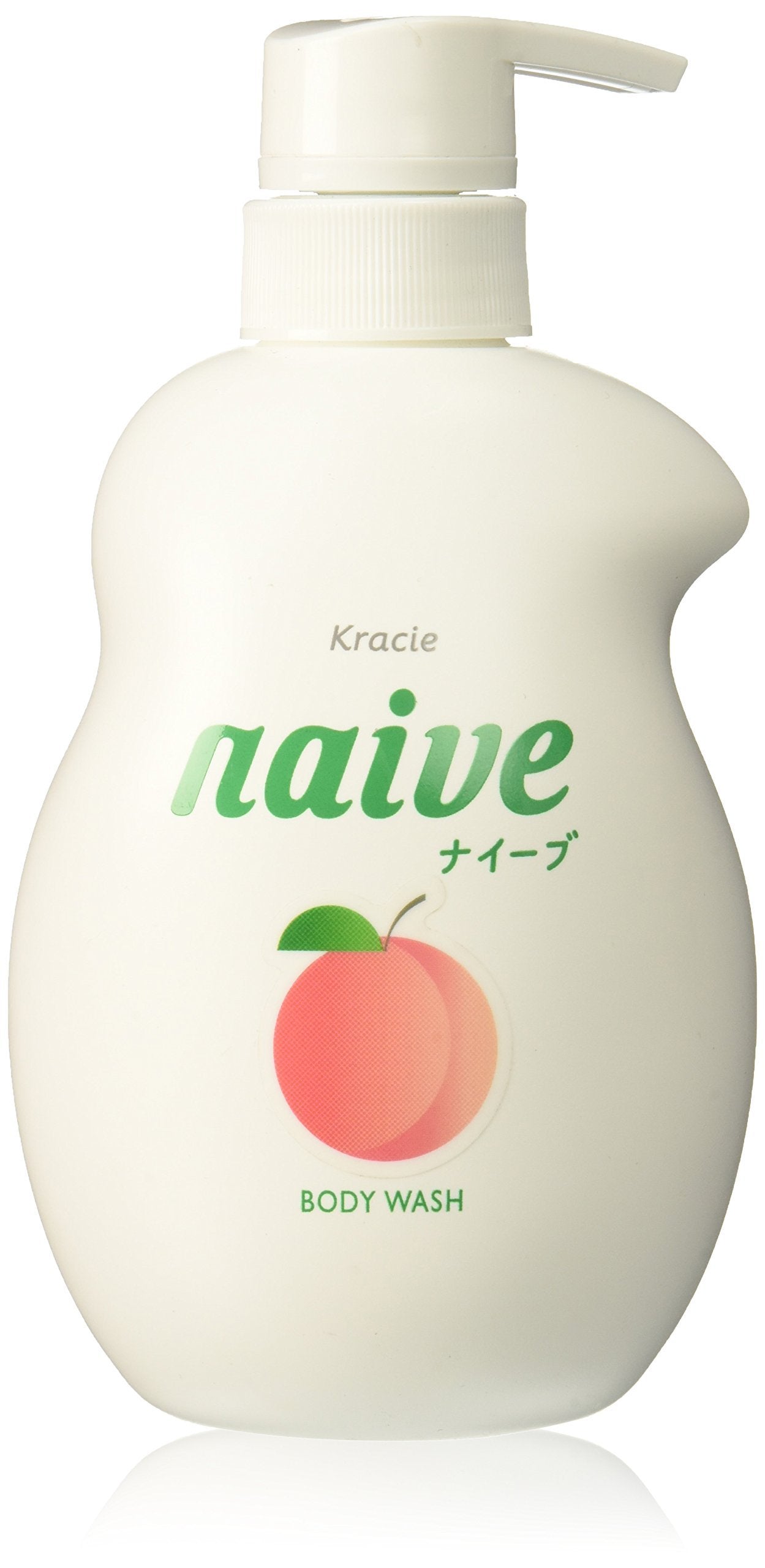 Naive Peach body pump soap bottle with creamy lather for gentle hand washing