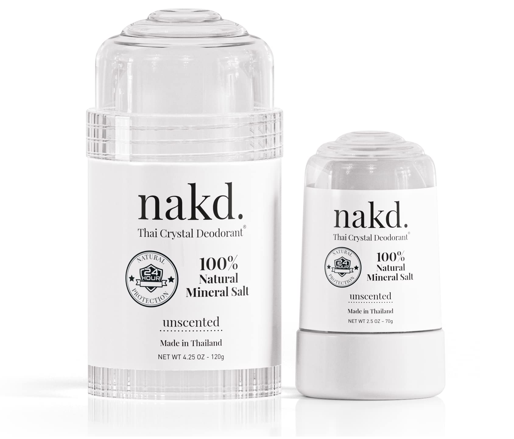 nakd. Thai Crystal Deodorant regular 4.25oz stick ready for daily use and odor control.