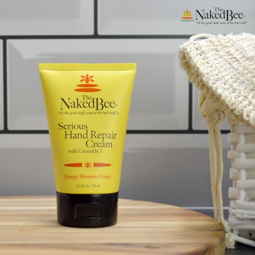 The Naked Bee honey ceramide nourishing swirl close-up emphasizes emollients for softness.