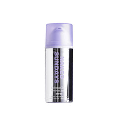 Naked Sundays Cabana Clear SPF50 invisible bottle showing weightless protection for all skin tones.