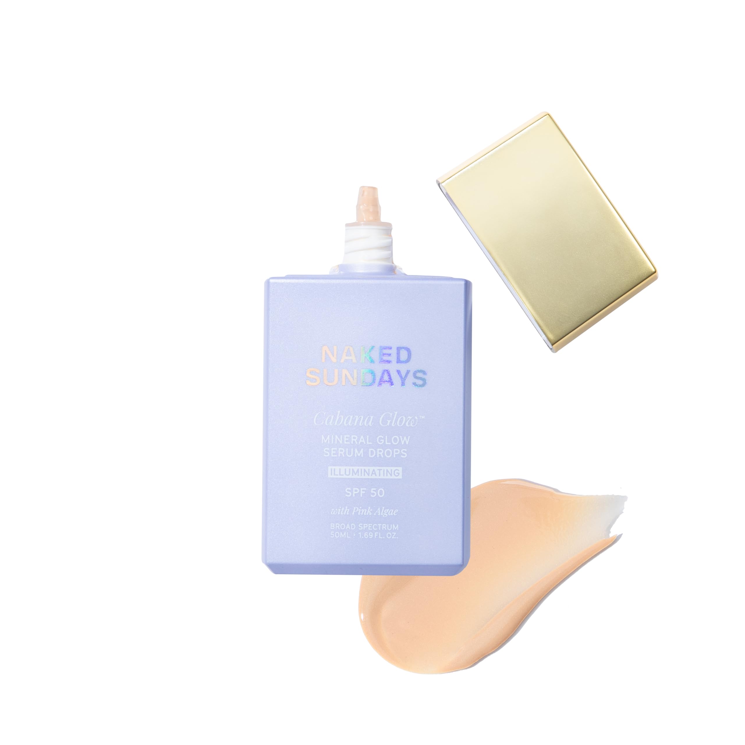 Naked Sundays CabanaGlow no-makeup glow closeup, highlights radiant skin