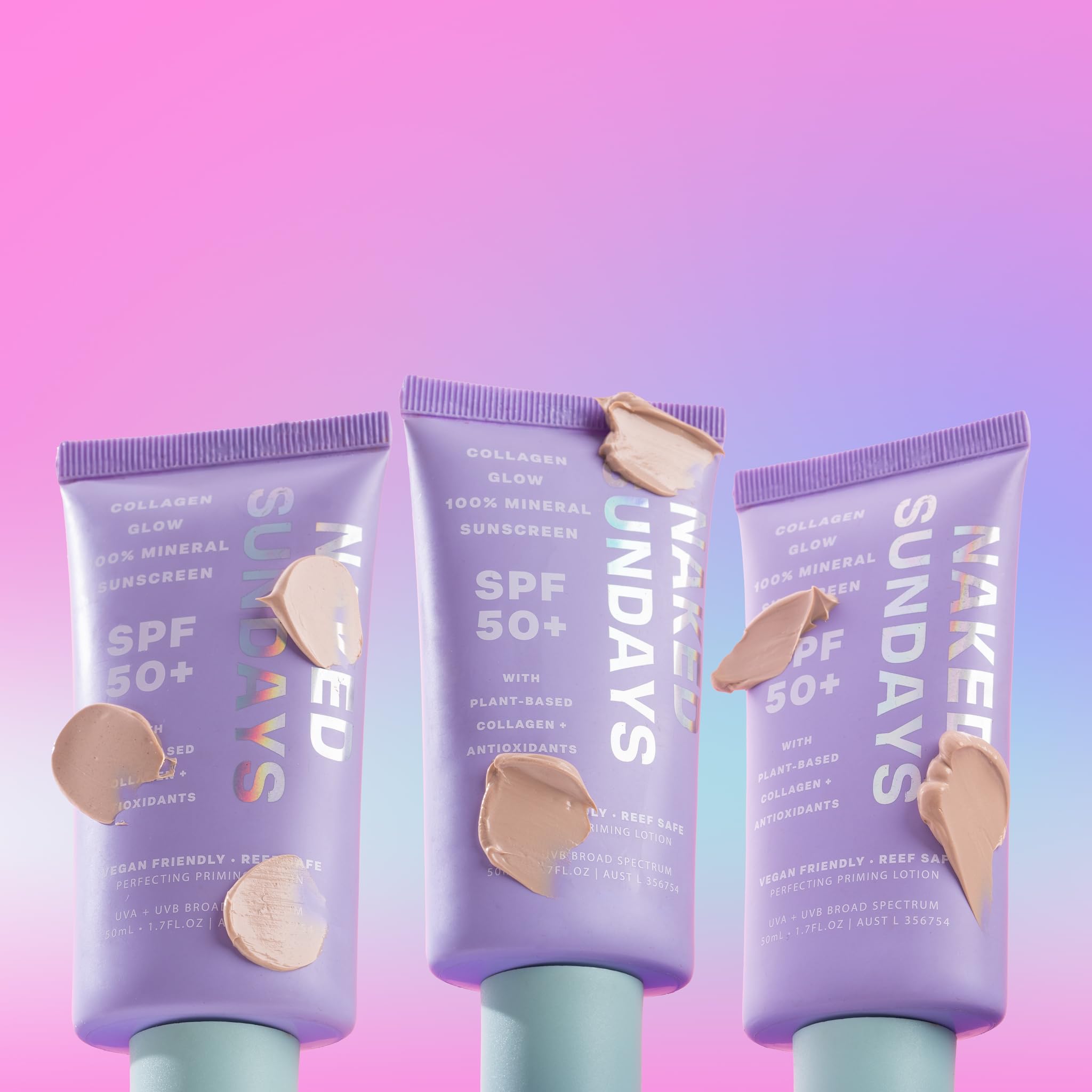 Naked Sundays SPF BFF brush aiding smooth, even SPF application