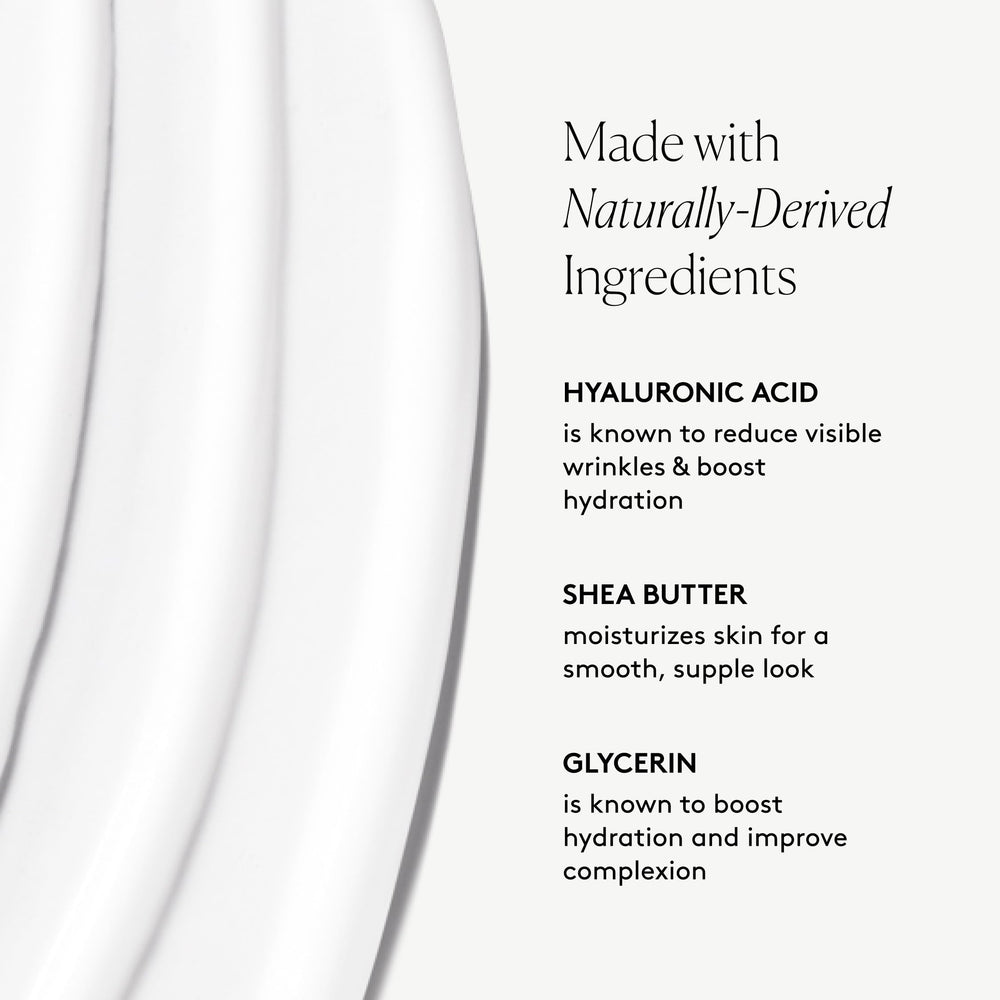 Naked & Thriving Glow Triple Boost Eye Cream featuring squalane and hyaluronic acid for moisture.