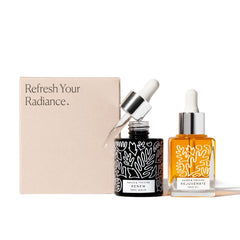 Naked & Thriving Night Set duo-pack shot emphasizing convenient nightly routine.