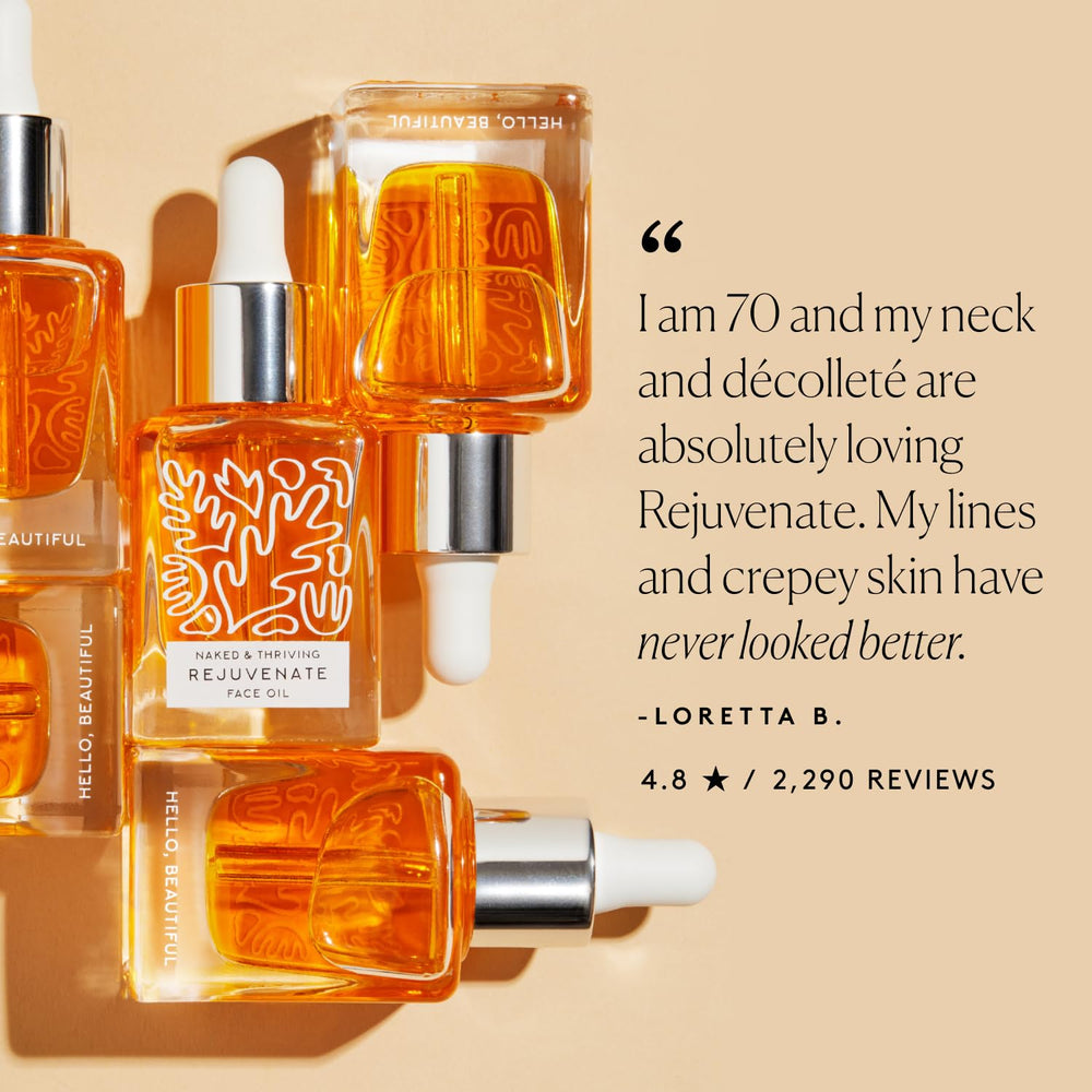 Naked & Thriving vegan cruelty-free symbol on display communicates ethical skincare.