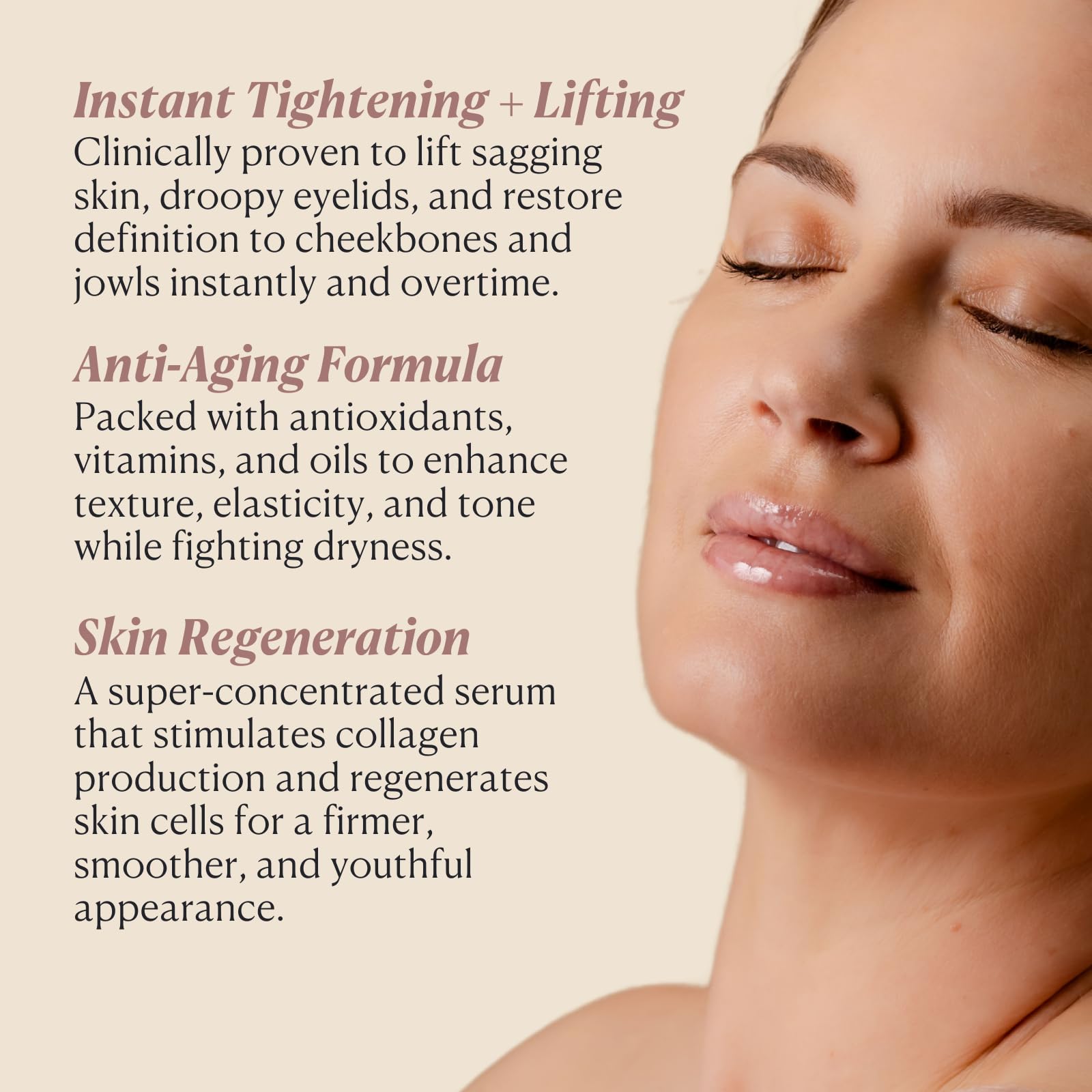 Nakery collagen serum eye-area application closeup highlighting BeautifEYE Complex benefits