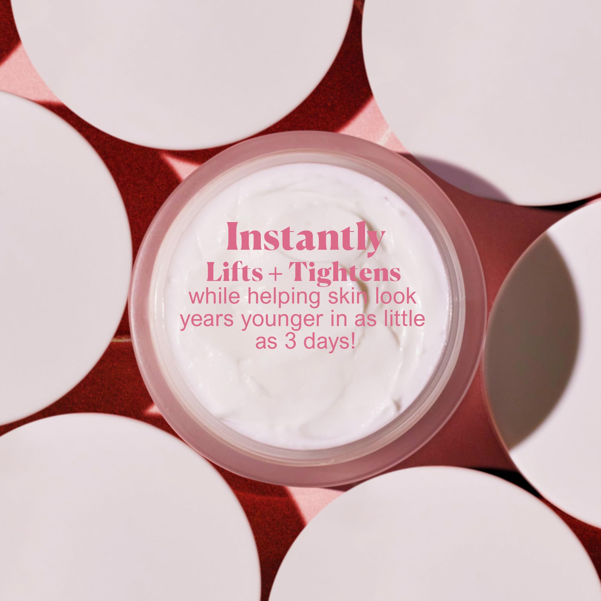 Nakery Lift-Tox close-up demonstrates silky, plumping finish after application.