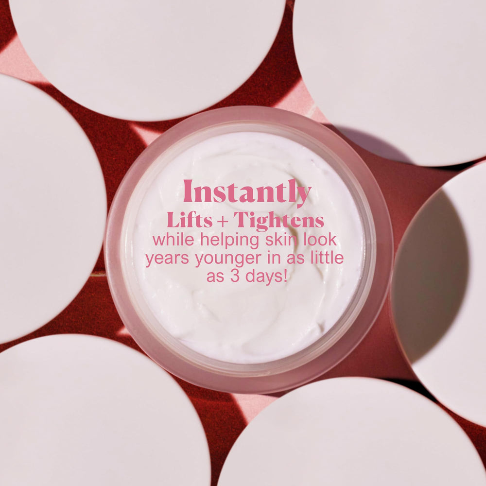 Nakery Lift-Tox close-up demonstrates silky, plumping finish after application.