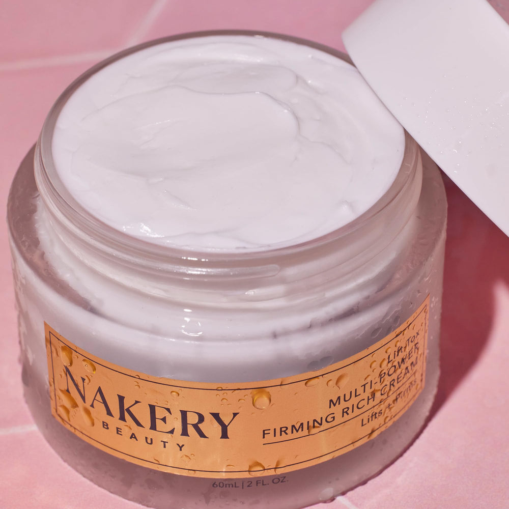 Nakery Lift-Tox neck cream jar targets tightening for neck and décolletage.
