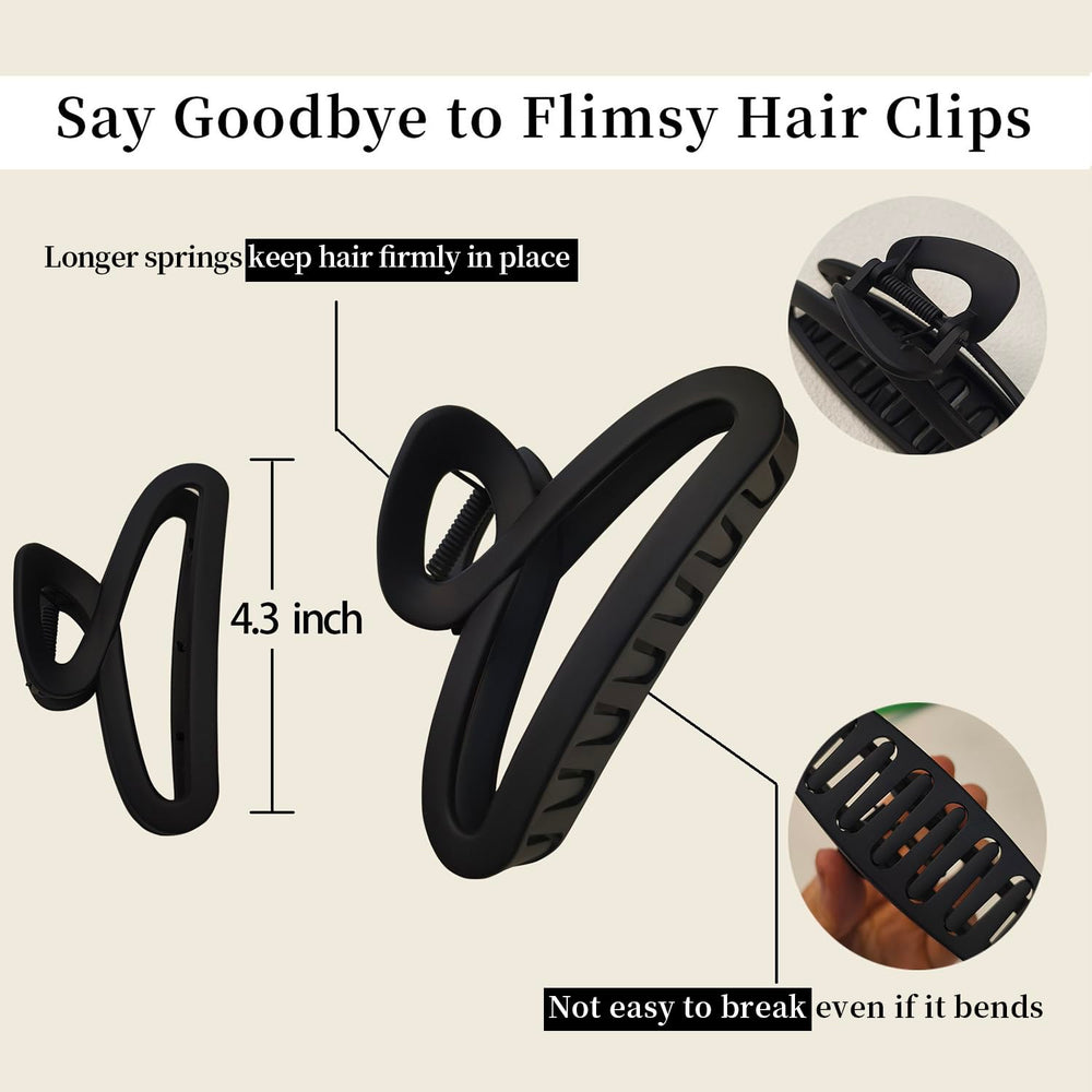 Nalodu matte black hair clip closeup with low-profile finish for everyday outfits.