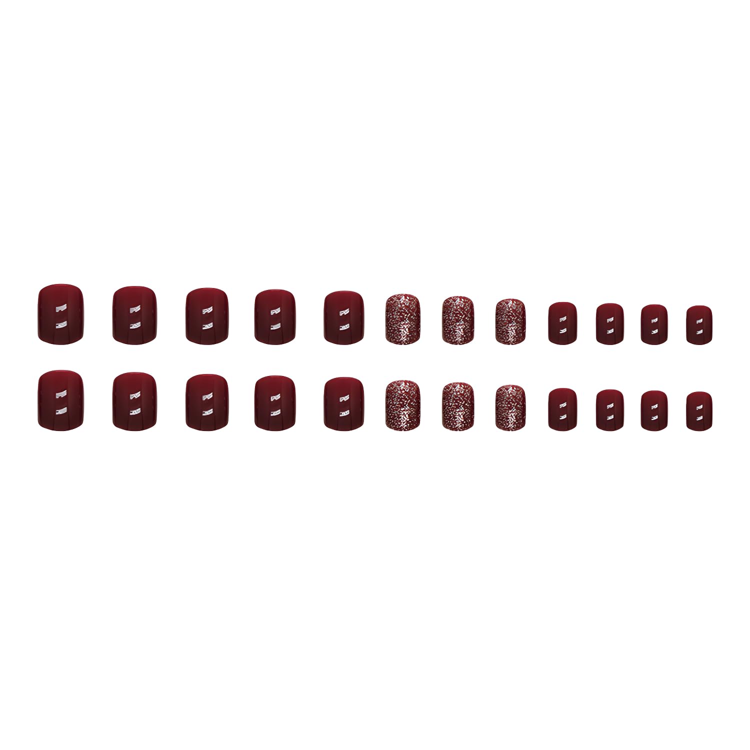 Namrec red press-on nails glitter design ideal for weddings, parties, and events