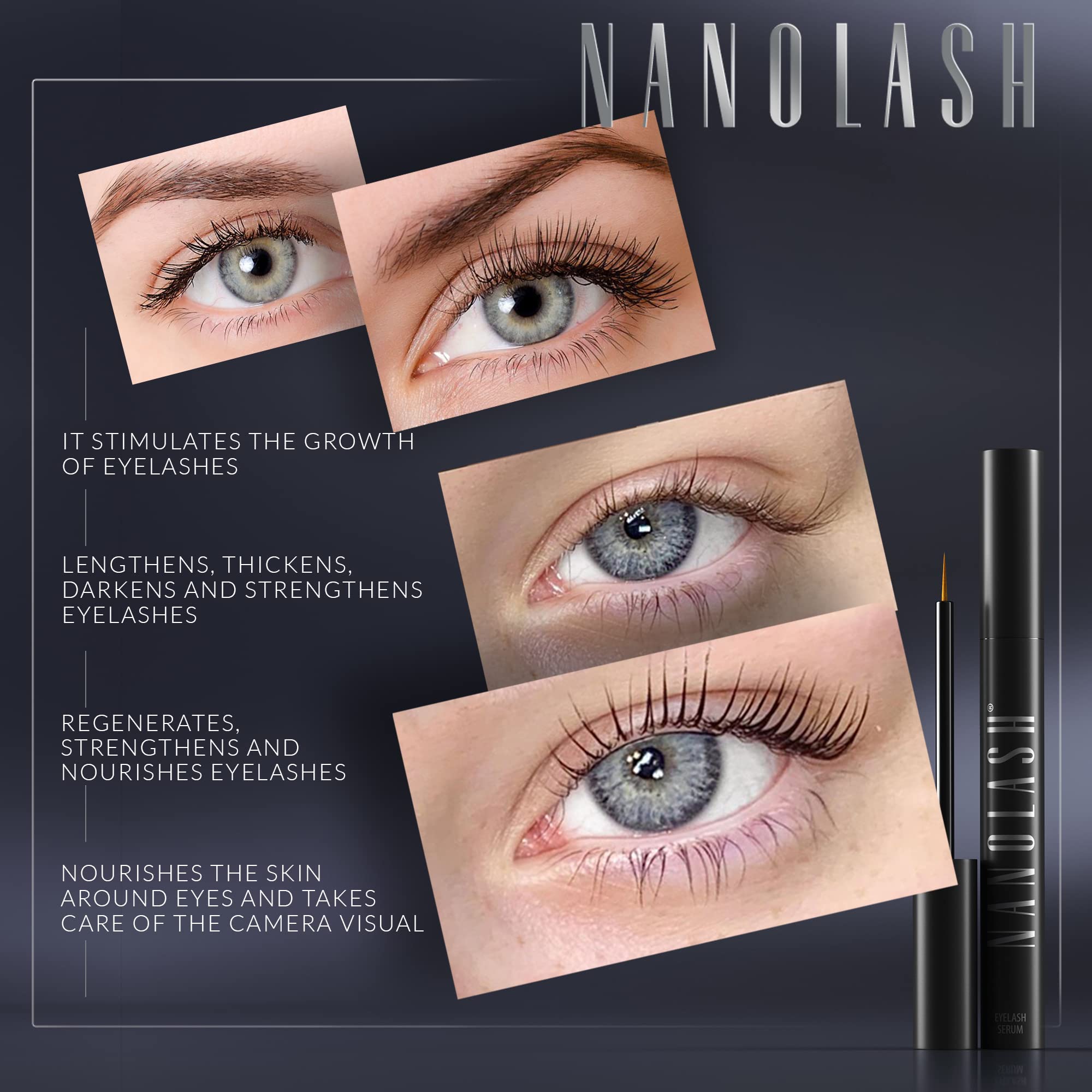 Nanolash 3ml bottle prime for daily lash care routine