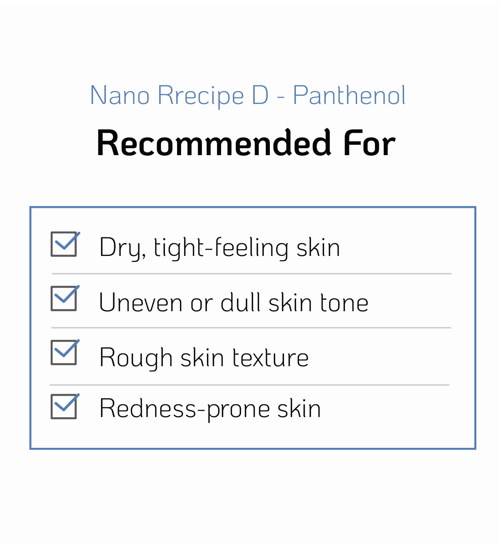 Nano Recipe D-Panthenol packaging emphasizes fragrance-free, Korean-made quality.