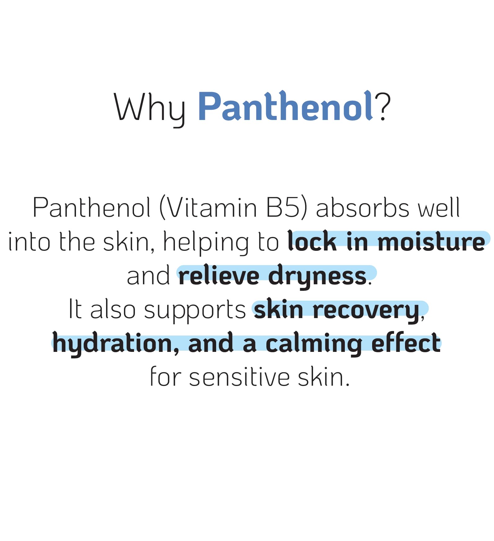Nano Recipe D-Panthenol application on skin for hydration boost.