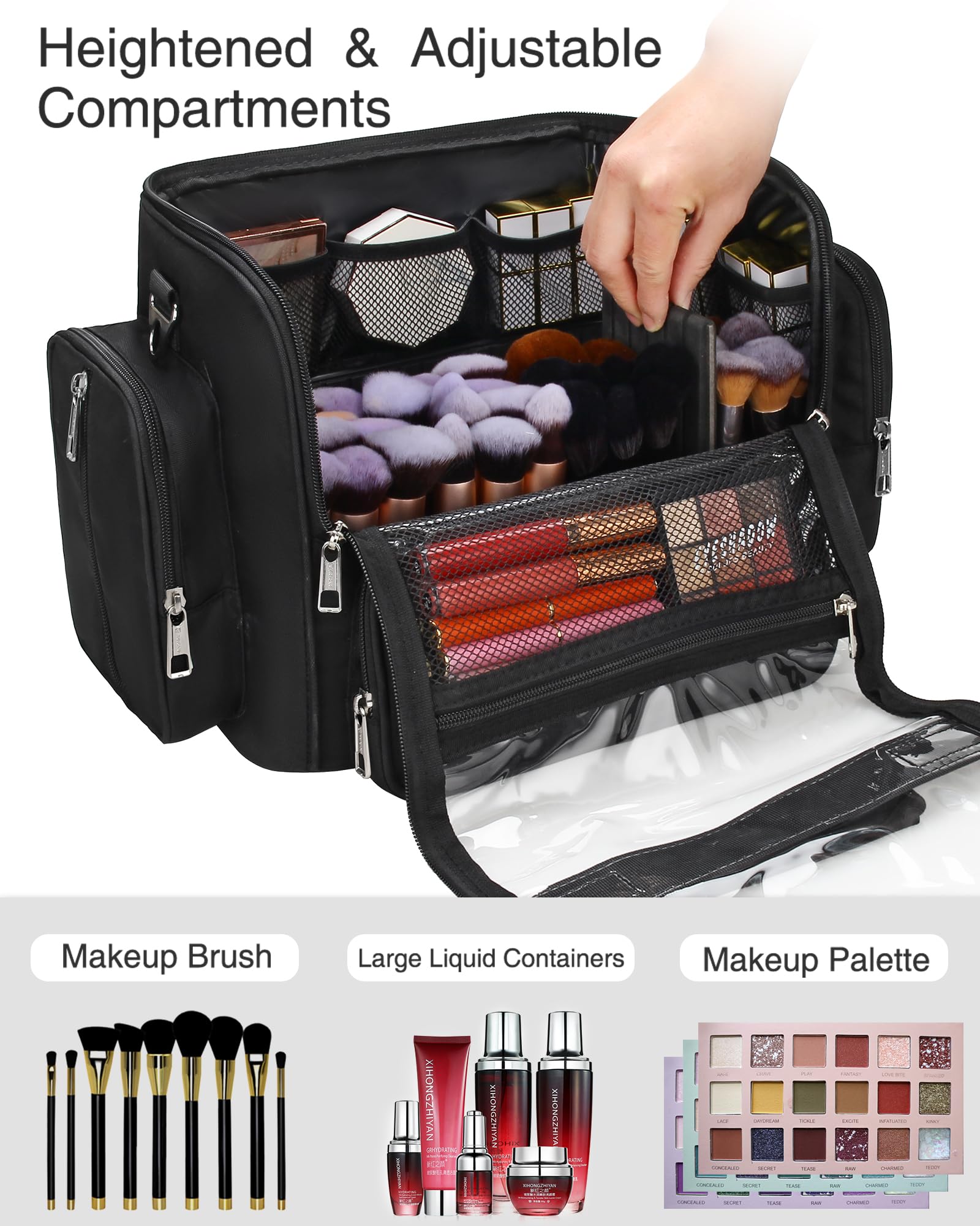 NAONAYA clear makeup brush holder with lid lets you see brushes at a glance.